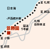 地図：しゃぶしゃぶ成吉思汗　景勝園